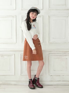 「アイテム（スウェット）」を使った、JENNIさん（キッズ・151cm）の冬コーディネート