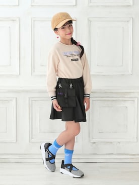 「アイテム（帽子）」を使った、JENNIさん（キッズ・134cm）の冬コーディネート