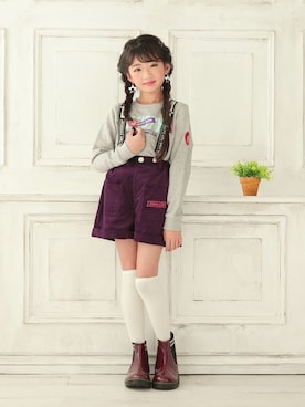 「アイテム（ブーツ）」を使った、JENNIさん（キッズ・124cm）の冬コーディネート