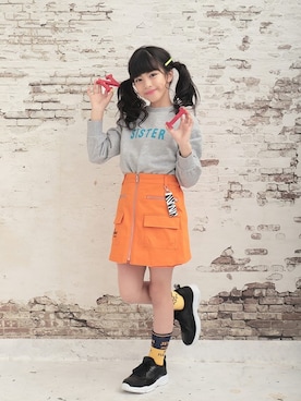 「アイテム（パンツ）」を使った、JENNIさん（キッズ・134cm）の冬コーディネート