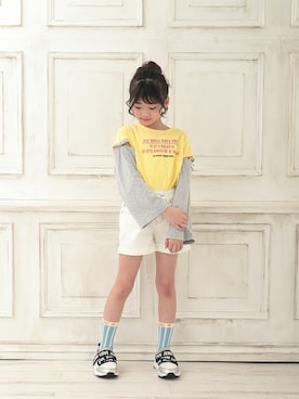 「JENNI love（ジェニィラブ）のアイテム」を使った、JENNIさん（キッズ・124cm）の春コーディネート