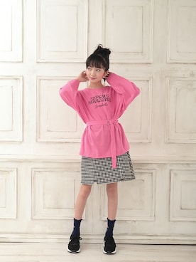 「アイテム（Tシャツ/カットソー）」を使った、JENNIさん（キッズ・151cm）の春コーディネート