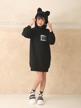 「ネコミミ」｜「アイテム（ワンピース/ドレス）」を使った、JENNIさん（キッズ・134cm）の秋コーディネート