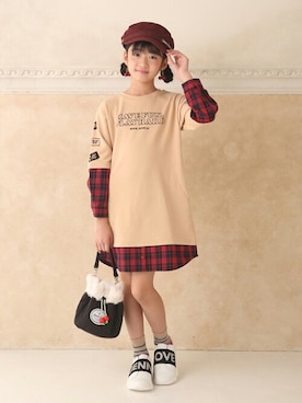 「アイテム（ワンピース/ドレス）」を使った、JENNIさん（キッズ・133cm）の冬コーディネート