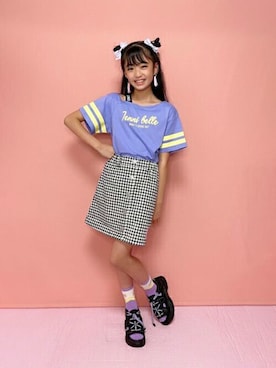 「アイテム（スカート）」を使った、JENNIさん（キッズ・144cm）の夏コーディネート