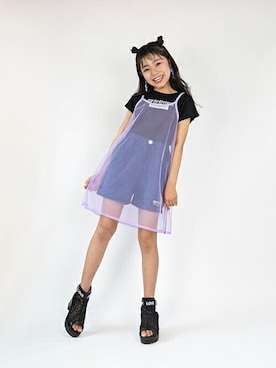 「アイテム（ワンピース/ドレス）」を使った、JENNIさん（キッズ・140cm）の夏コーディネート