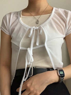 「韓国コーデ」｜「アイテム（アナログ腕時計）」を使った、noNnnn？さん（レディース・158cm）の夏コーディネート