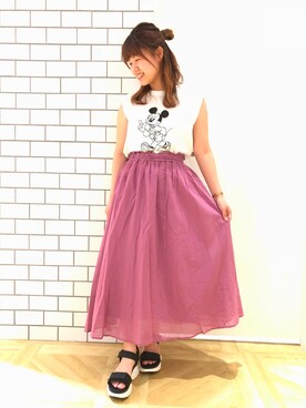 「ミッキー」｜LOWRYS FARM 大日STAFFさん（レディース・150cm）の夏コーディネート