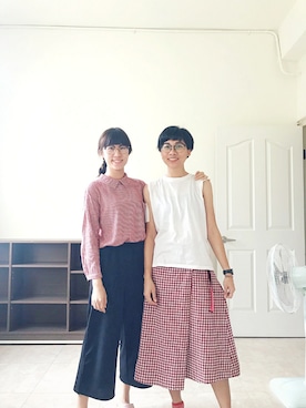 「red」｜「アイテム（アナログ腕時計）」を使った、Elevator Girlさん（レディース・162cm）の秋コーディネート