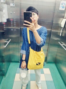 「yellowbag」｜Elevator Girlさん（レディース・162cm）の秋コーディネート