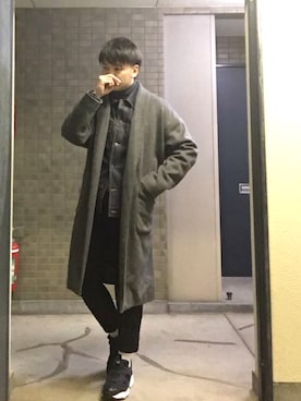 「GGD（ジージーディー）のアイテム（デニムジャケット）」を使った、Takuya∞さん（メンズ・170cm）の冬コーディネート