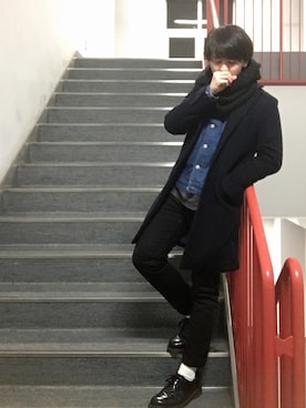 「SHIPS JET BLUE（シップスジェットブルー）のアイテム（チェスターコート）」を使った、Takuya∞さん（メンズ・170cm）の春コーディネート