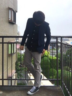 Takuya∞さんの「【STUDIOUS】マルチストレッチキューダステーラードジャケット」を使ったコーディネート