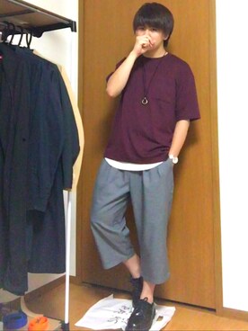 「アイテム（バングル/リストバンド）」を使った、Takuya∞さん（メンズ・170cm・20代）の夏コーディネート