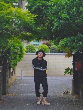 「ROTHCO（ロスコ）のアイテム（ブーツ）」を使った、SHINNOSUKEさん（メンズ・172cm）の夏コーディネート