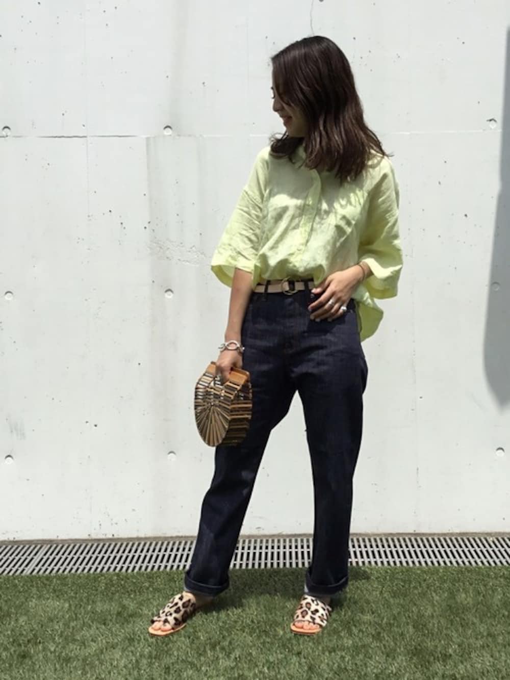 ジャーナルスタンダードレリューム　80/-リネンハンソデシャツ　麻　F　ブラック JOURNAL STANDARD relume（ジャーナルスタンダード レリューム