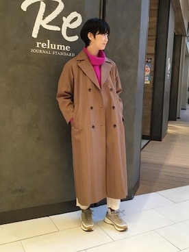 「JOURNAL STANDARD relume（ジャーナルスタンダード　レリューム）のアイテム（その他アウター）」を使った、JOURNAL STANDARD relume 豊洲店 スタッフさん（レディース・162cm）の冬コーディネート