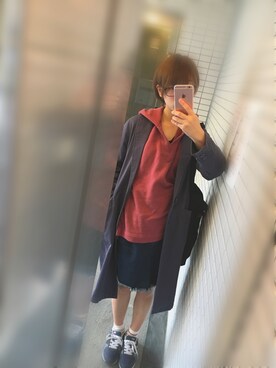 「MILKFED.」｜「アイテム（チェスターコート）」を使った、ねこさん（レディース・155cm）の春コーディネート