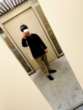 「Champion（チャンピオン）のアイテム（トートバッグ）」を使った、F R Oさん（メンズ・168cm）の秋コーディネート