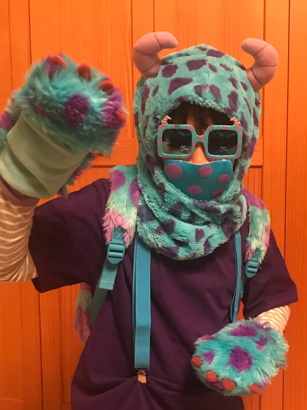 「ハロウィン、wearhalloween2018、halloween、仮装、キッズ、サリー、ハロウィンコーデ」｜「Tokyo Disney resortのアイテム（帽子、ブルー系）」を使った、yun☺︎さん（キッズ・150cm）の秋コーディネートの1枚目の写真
