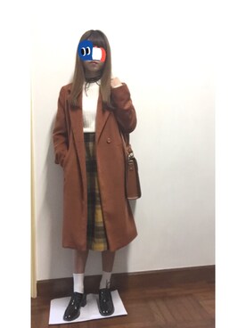 「used mix」｜「アイテム（チェスターコート）」を使った、じぇしーさん（レディース・153cm）の春コーディネート
