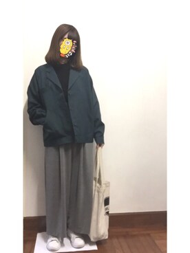 「used mix」｜「アイテム（その他アウター）」を使った、じぇしーさん（レディース・153cm）の春コーディネート
