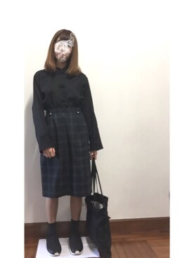 「MONKI（モンキ）のアイテム（スニーカー）」を使った、じぇしーさん（レディース・153cm）の春コーディネート