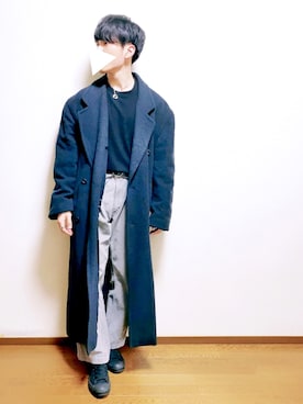 「Levi's」｜「アイテム（チェスターコート）」を使った、Kenさん（メンズ・173cm）の春コーディネート