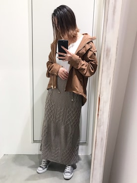 「アントマリーズ」｜「アイテム（マウンテンパーカー）」を使った、harucaさん（レディース・155cm）の秋コーディネート