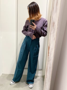 「アントマリーズ」｜「アイテム（スラックス）」を使った、harucaさん（レディース・155cm）の秋コーディネート