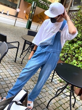 「BASQUE magenta（バスクマゼンタ）のアイテム（サロペット/オーバーオール）」を使った、kouさん（メンズ・176cm）の夏コーディネート