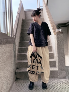 「oversize」｜「アイテム（その他トップス）」を使った、88拉さん（レディース・162cm）の夏コーディネート