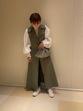 「Dessin de Mode（デッサンドモード）のアイテム（ジャケット/アウター）」を使った、hinaさん（レディース・147cm）の春コーディネート
