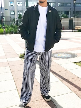 「NOAH（ノア）のアイテム（その他パンツ）」を使った、栄作さん（メンズ・174cm）の春コーディネート