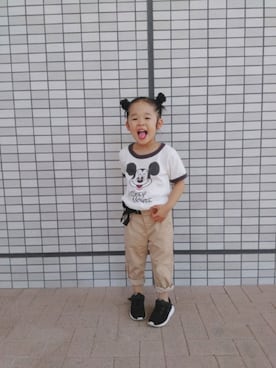 「ミッキー」｜nippyさん（キッズ・100cm）の夏コーディネート