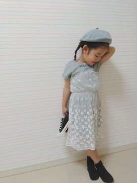 「allolun.（オールオルン）のアイテム（ワンピース/ドレス）」を使った、nippyさん（キッズ・100cm）の夏コーディネート