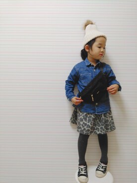 「アイテム（スカート）」を使った、nippyさん（キッズ・100cm）の冬コーディネート