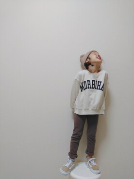 「こども ビームス（コドモビームス）のアイテム（ニットキャップ/ビーニー）」を使った、nippyさん（キッズ・110cm）の秋コーディネート