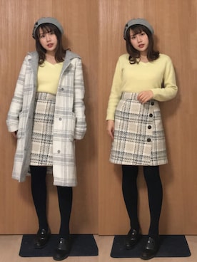 「MISCH MASCH（ミッシュマッシュ）のアイテム（その他アウター）」を使った、栗子饼子さん（レディース・153cm）の秋コーディネート