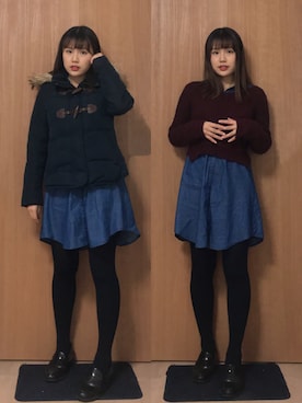 「ELANDのアイテム」を使った、栗子饼子さん（レディース・153cm）の秋コーディネート