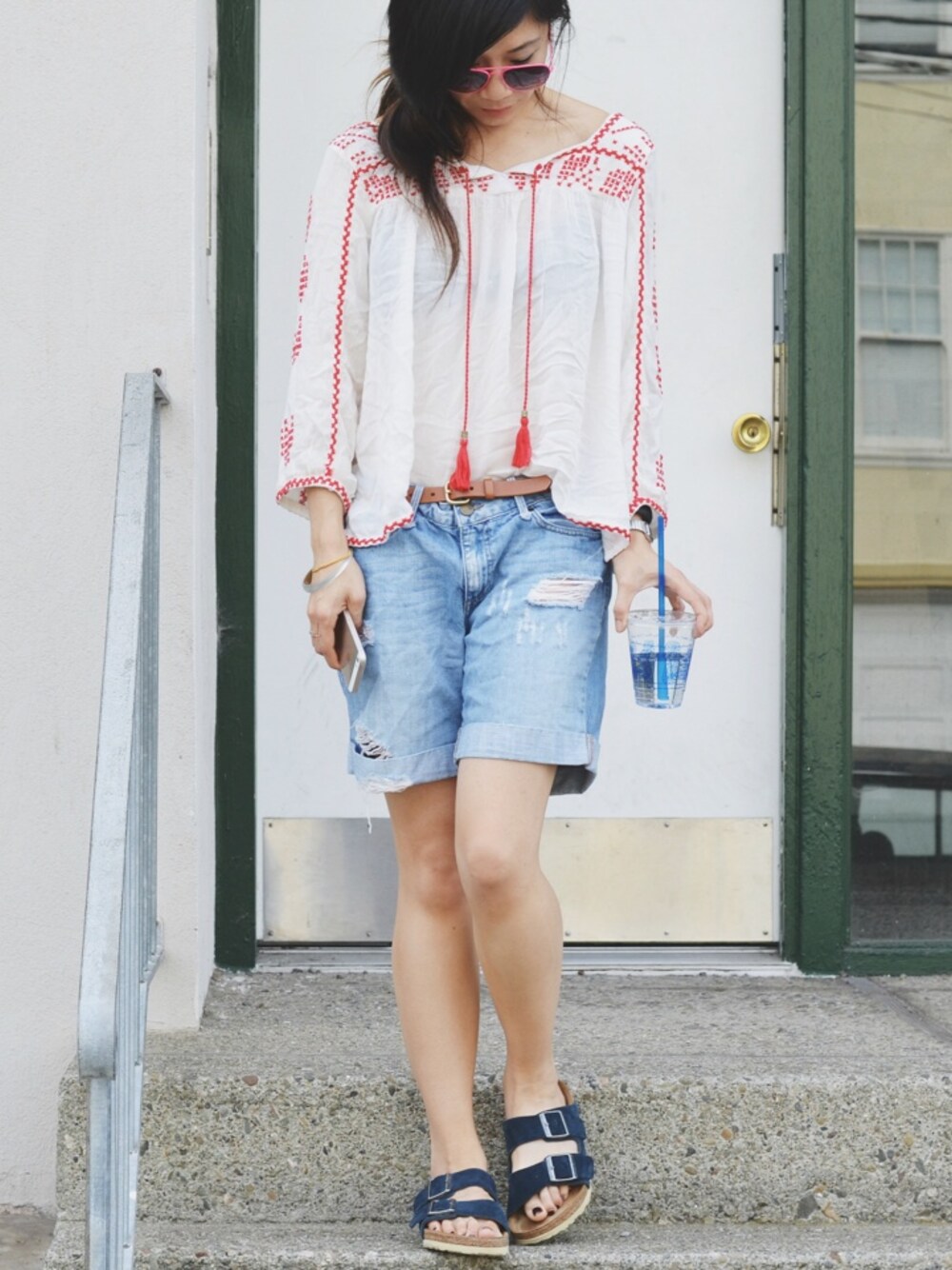 「birkenstock、FOREVER 21、sandals、top」｜Nancyさん（レディース）の夏コーディネートの1枚目の写真