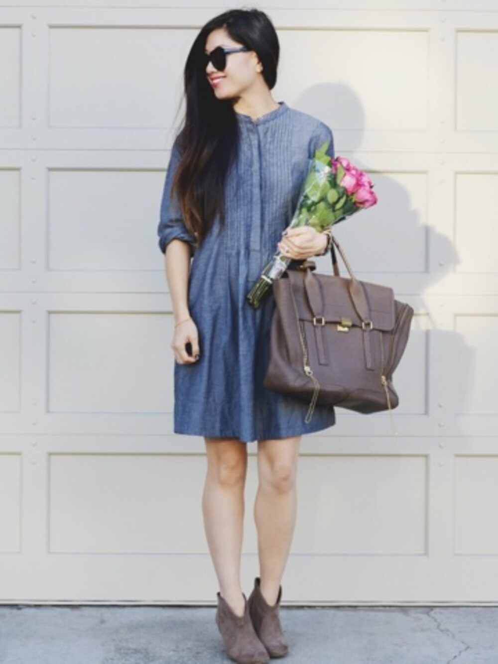 「3.1 phillip lim、BAG、boots、dress、GAP、shirtdress」｜Nancyさん（レディース）の秋コーディネートの1枚目の写真