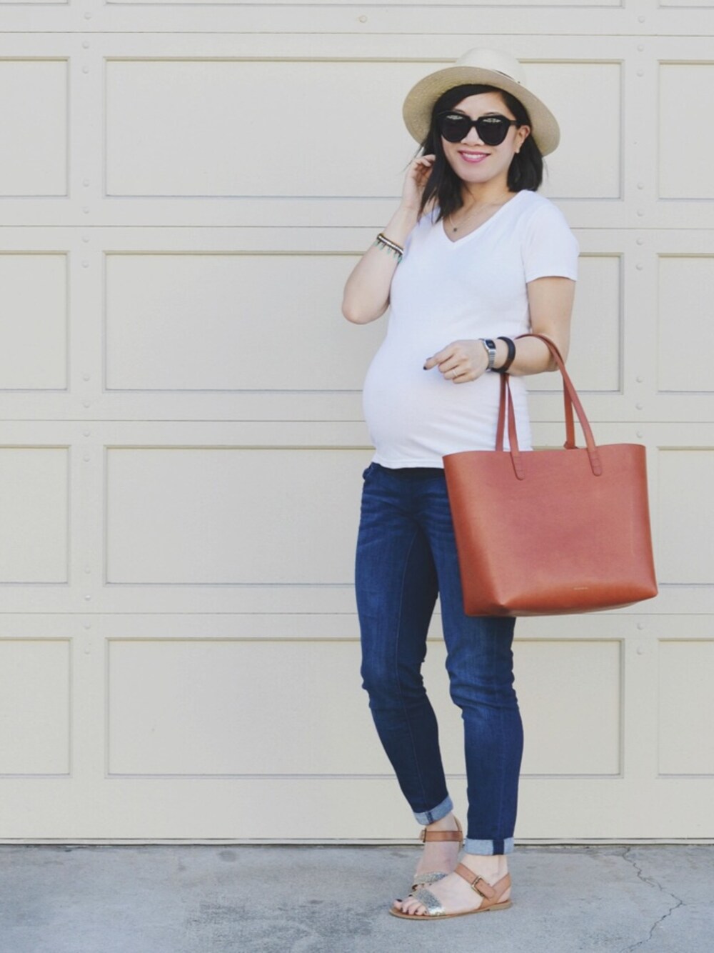 「A Pea in the Pod、BAG、jeans、mansur gavriel、sandals、target」｜Nancyさん（レディース）の春コーディネートの1枚目の写真
