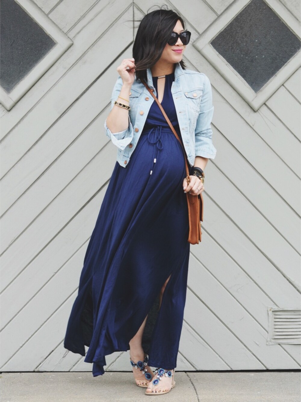 「BAG、COACH、denim、dress、jacket 、maxi」｜Nancyさん（レディース）の春コーディネートの1枚目の写真