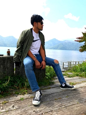「H&M（エイチ・アンド・エム）のアイテム（ジャケット/アウター）」を使った、mstさん（メンズ・183cm・20代）の秋コーディネート