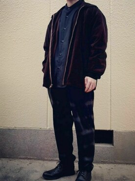 「N.HOOLYWOOD」｜「アイテム（その他シューズ）」を使った、UNREALさん（メンズ・167cm）の冬コーディネート