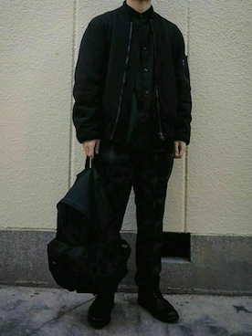 「N.HOOLYWOOD」｜「アイテム（その他シューズ）」を使った、UNREALさん（メンズ・167cm）の冬コーディネート