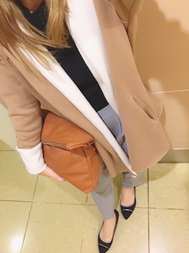「アパレルスタッフ」｜「アイテム（スラックス）」を使った、mariko.Aさん（レディース・160cm）の冬コーディネート