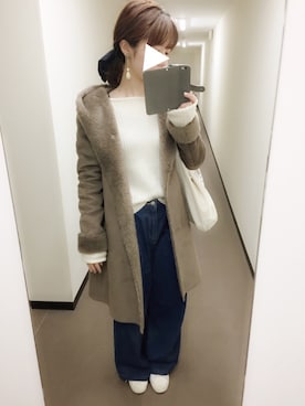 「URBAN RESEARCH ROSSO WOMEN（アーバンリサーチ　ロッソ）のアイテム（ムートンコート）」を使った、yumiさん（レディース・160cm）の春コーディネート