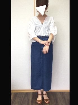 「OZOC（オゾック）のアイテム（キャミソール）」を使った、yumiさん（レディース・160cm）の春コーディネート